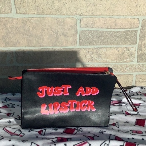 Victoria’s Secret NEW - faux Leather Make up bag “ Just add Lipstick “ - Picture 2 of 5